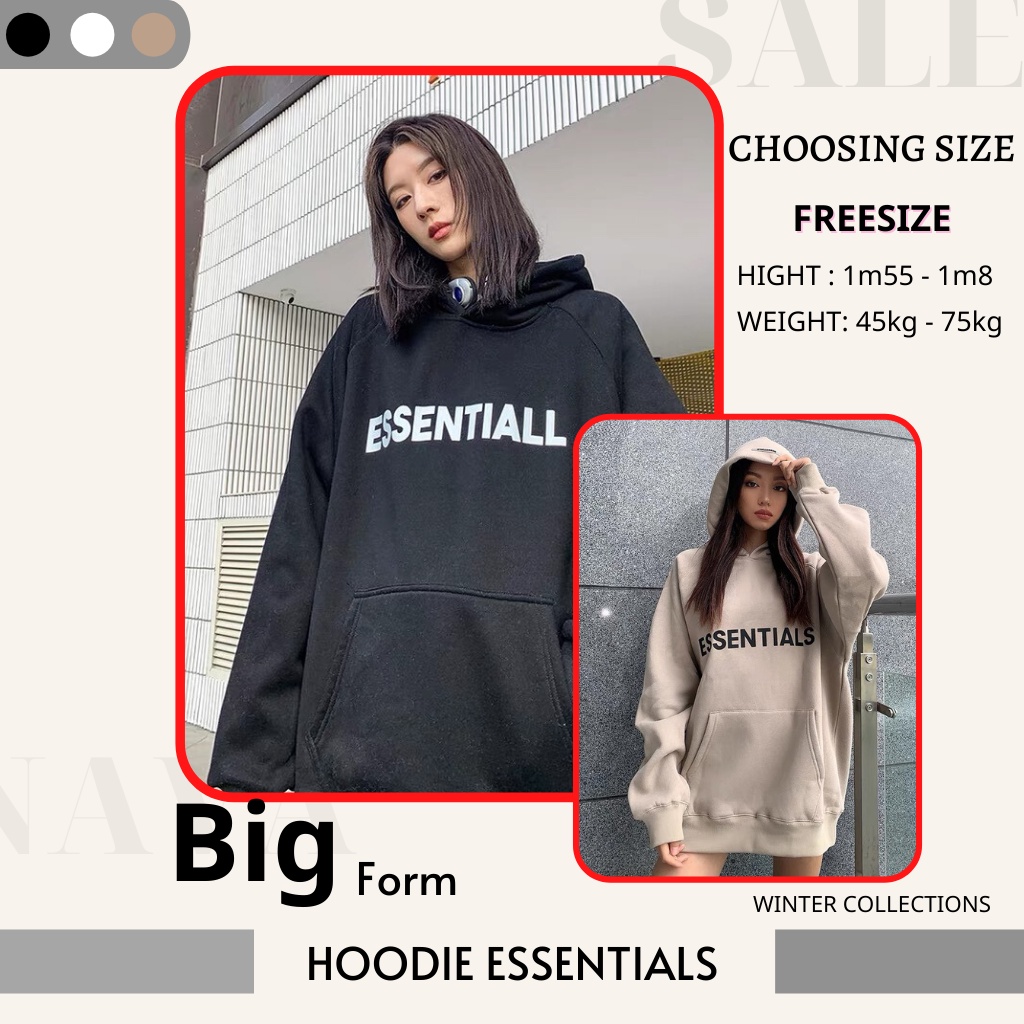 Áo hoodie Essentials Nam nữ có mũ, chất nỉ bông dày dặn form rộng dây kéo thời trang thu đông 2021 hình ảnh thật giá tốt | BigBuy360 - bigbuy360.vn