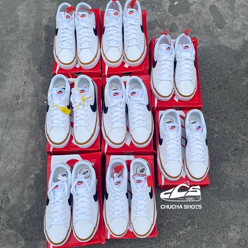 Giày Thể Thao Nike Court Legacy Low Trắng Viền Nâu - Code CU4150-102