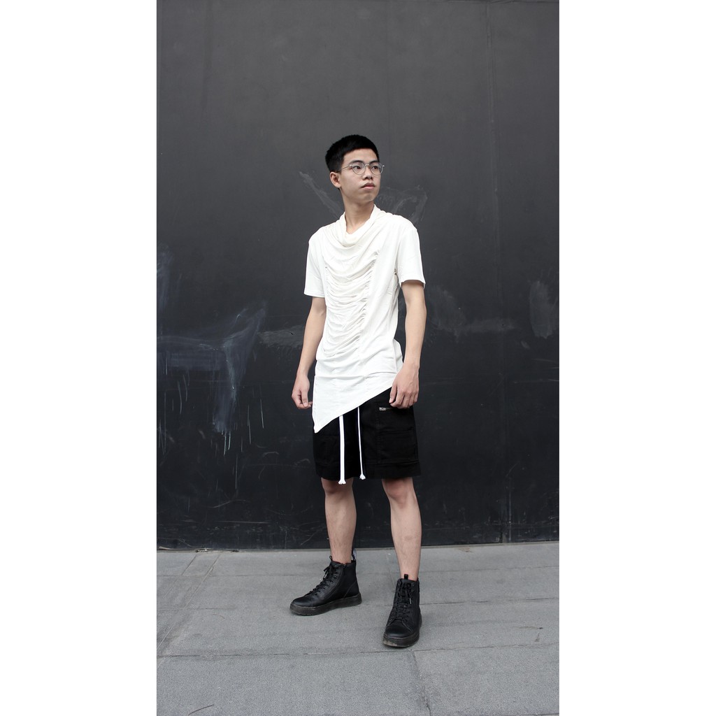 Áo thun Unisex thân nhăn, cổ chảy Lexuza 157