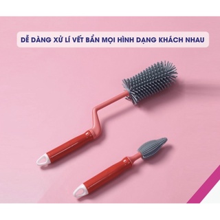 Bộ cọ bình sữa núm ti silicon 3 chi tiết