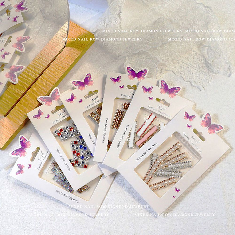 Sticker Dán Móng Tay Hình Chữ Cái Mới|Keo Dán Móng Giả Lấp Lánh|Kim Cương Đầy Màu Sắc Nóng Bỏng