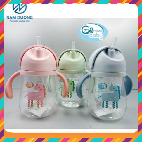 Bình tập uống nước cho bé có ống hút chống sặc Tritan cao cấp GB-Baby 240 ml Gbbaby (hình kì lân)