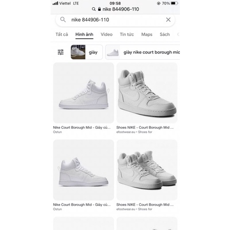 Giày Nike Court Borough Mid -size 37,5