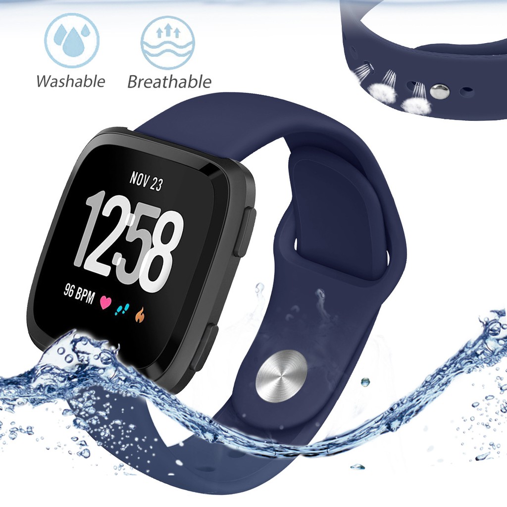 Dây đeo thay thế chất liệu silicon màu trơn cho Fitbit Versa 2 Lite
