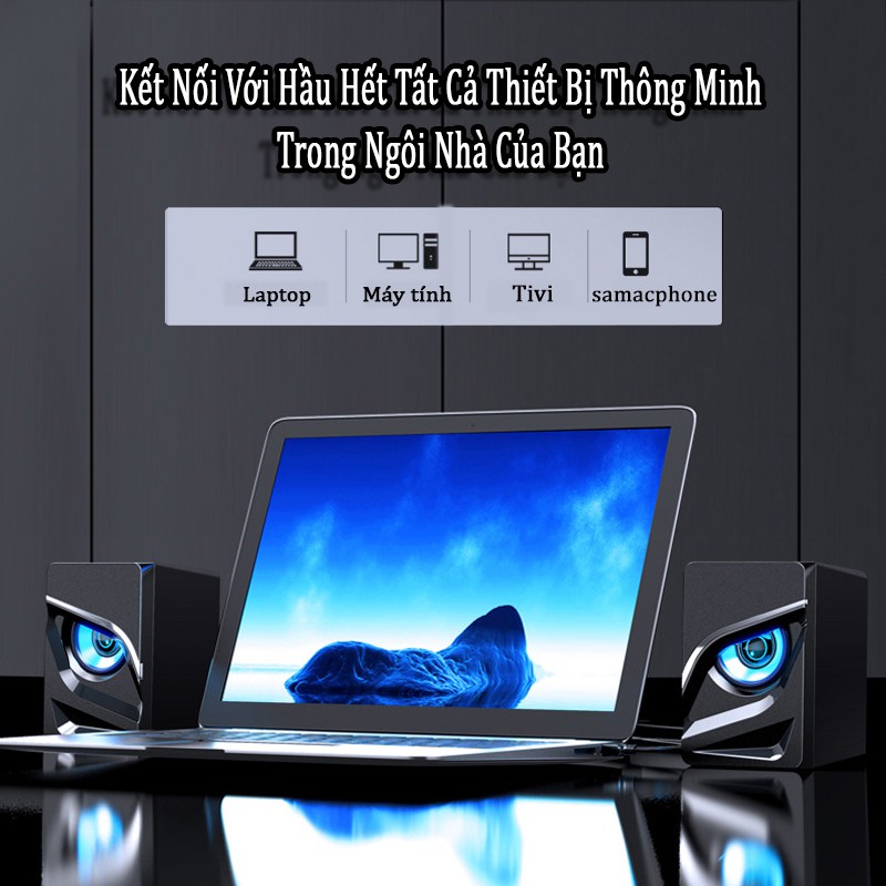 {HOT} Loa Máy Vi Tính SADA V-128 Hỗ Trợ Bluetooth, Led Màu, Âm Thanh Vòm 3D Công Suất 6W