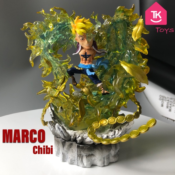 Mô Hình Nhân Vật Marco Phượng Hoàng Lửa Chibi Cao 18cm - Mô Hình Trang Trí One Piece nhân vật MARCO Đội Trưởng Đội 10
