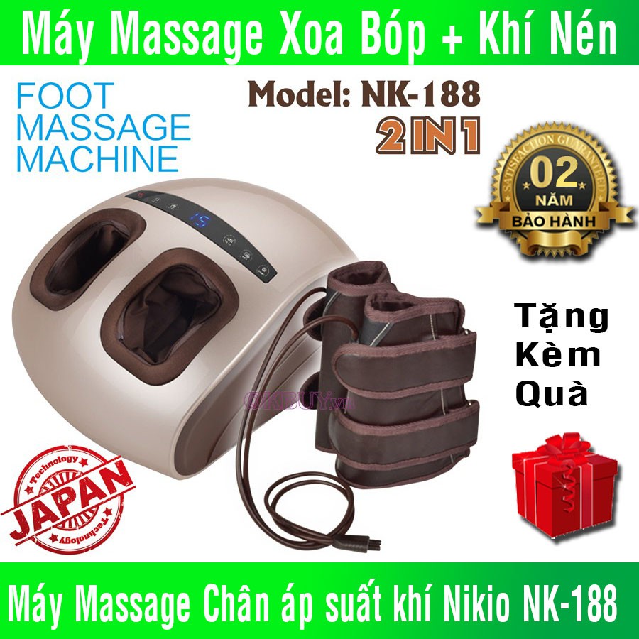 [GIÁ SỐC] Máy Massage Chân Áp Suất Khí 2in1 Nhật Bản Nikio NK-188