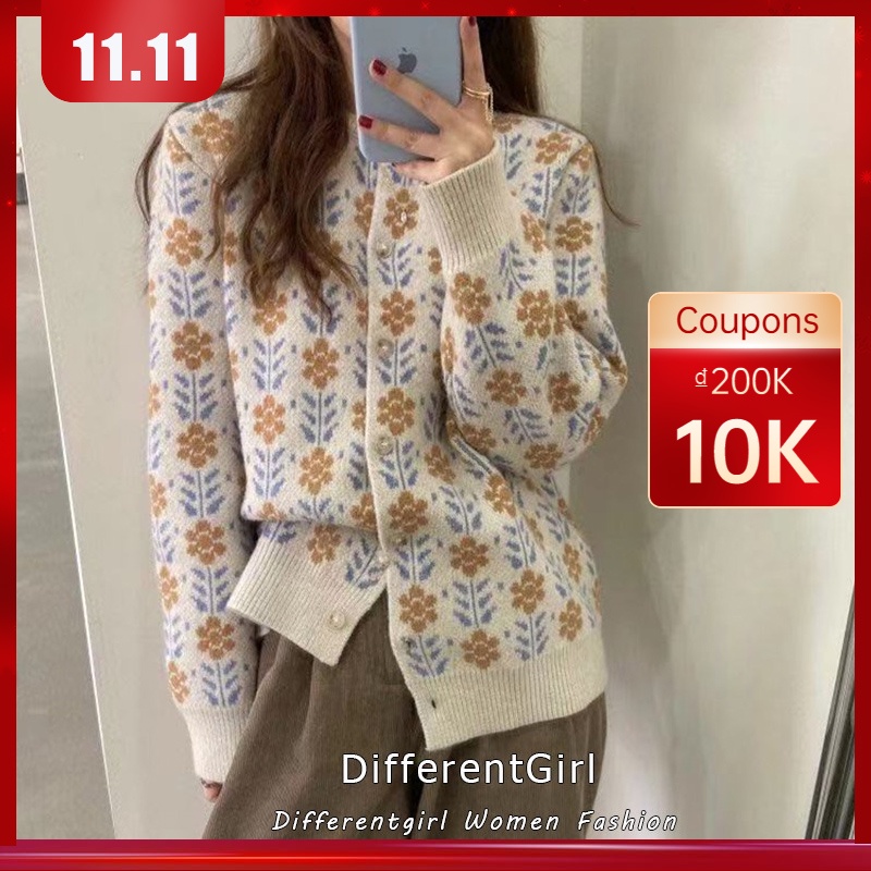 Áo khoác cardigan dệt kim tay dài dáng rộng phong cách thời trang Hàn Quốc cổ điển nữ tính thanh lịch  | WebRaoVat - webraovat.net.vn