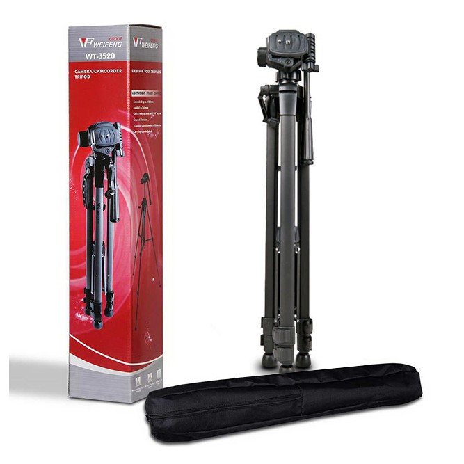 ✗✜Chân máy ảnh, tripod Weifeng WT-3520, khung nhôm cao cấp, tặng kèm kẹp điện thoại