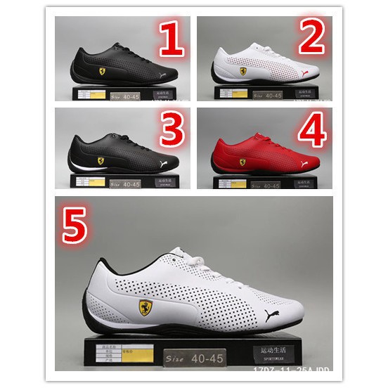 hapas 5Colors 100% Ori Puma Ferrari Racing Mens Shoes White Red Black Kasut