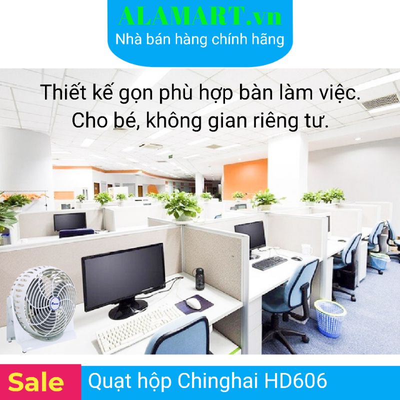 Quạt hộp Chinghai HD606 24W mát êm dịu thoải mái cho bé, bàn làm việc