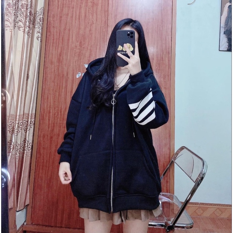 ÁO KHOÁC NỈ BÔNG TAY KẺ SIÊU DÀY DẶN MS24991