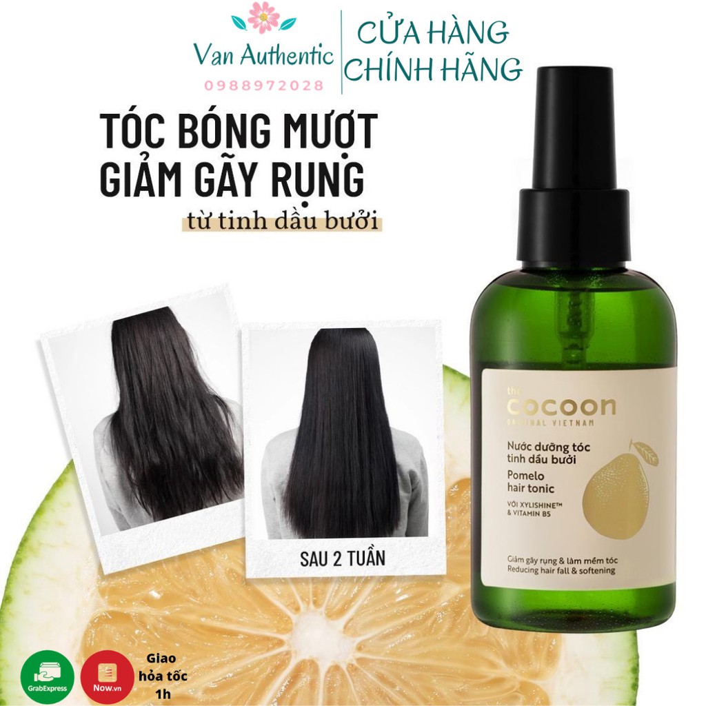 Tinh Dầu Bưởi Cocoon Nước Xịt Dưỡng Tóc Giảm Gãy Rụng và Phục Hồi Hư Tổn Pomelo Hair Tonic 140ml