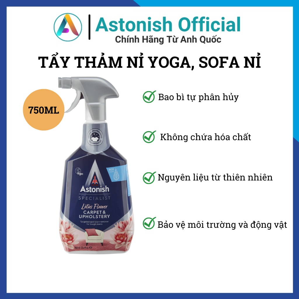 Vệ sinh thảm nỉ trải sàn ASTONISH vệ sinh ghế nỉ thảm yoga da lộn thảm nhung C6720