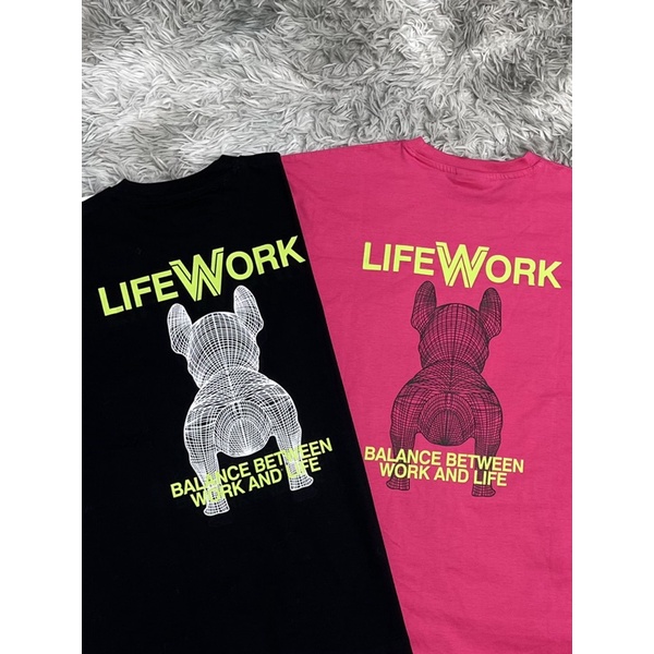 Áo phông unisex LIFE WORK korea full tag code
