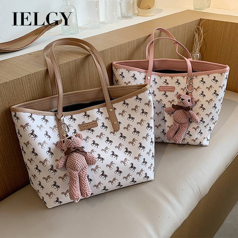 Túi tote IELGY sức chứa lớn in họa tiết thời trang mùa hè cho nữ
