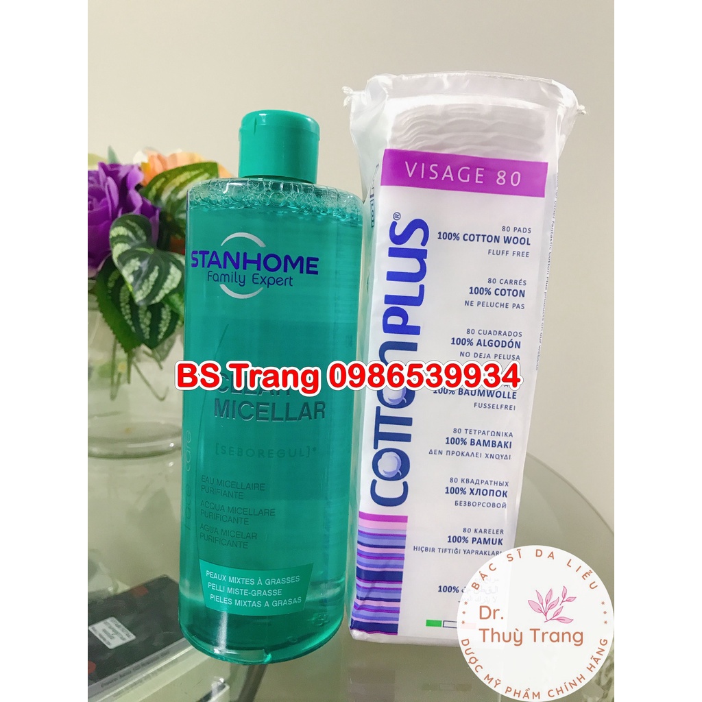 [TEM CHÍNH HÃNG] Nước  tẩy trang 2 trong 1 cho dầu mụn, da nhạy cảm-Stanhome Family Expert clear micellar