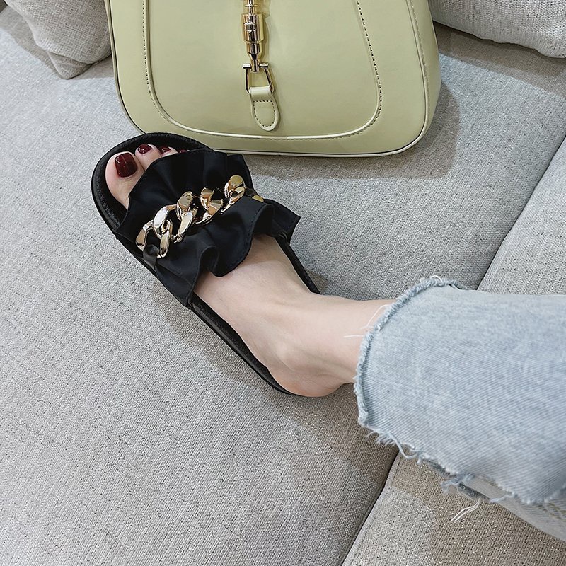 SALE —-Dép lê đế xốp quai nhún bèo đính cườm BIG SIZE 35-42
