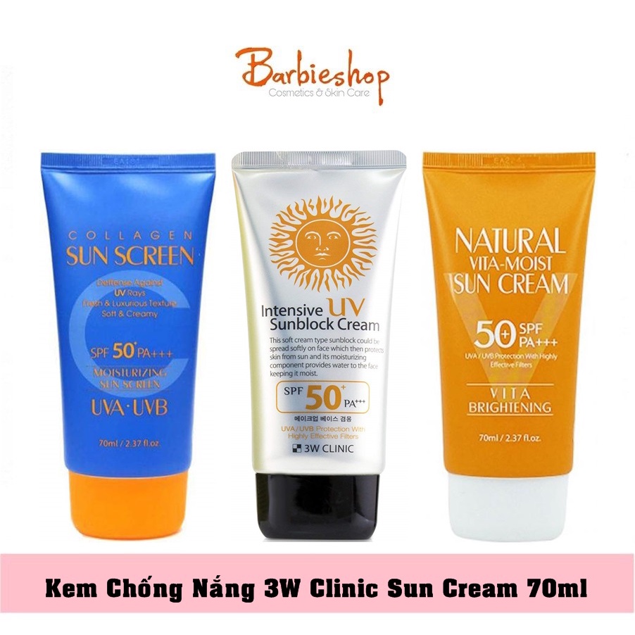 Kem chống nắng 3W Clinic SPF50 ( Intensive + Cam + Xanh )