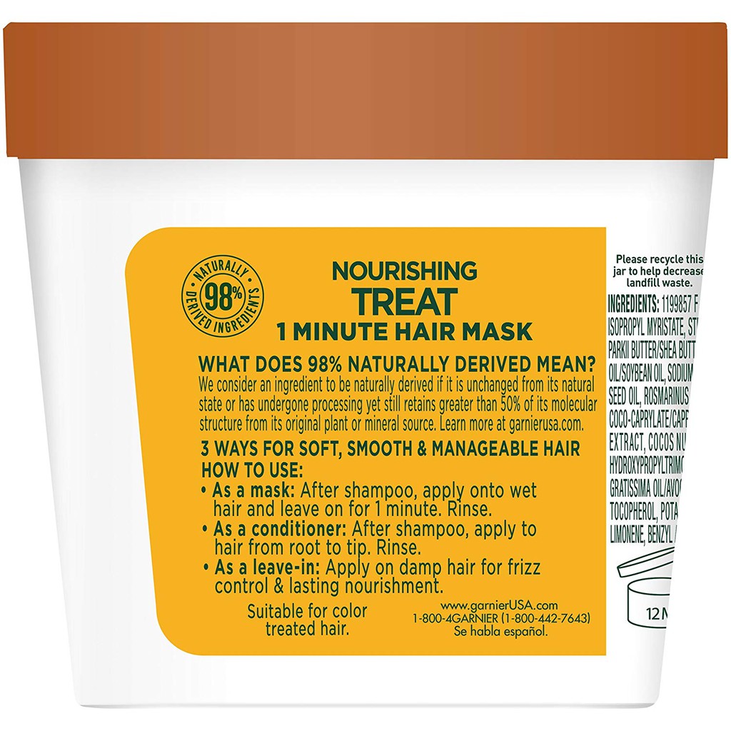 Kem ủ giúp nuôi dưỡng tóc Garnier Fructis Nourishing Treat 1 Minute Hair Mask 100ml (Mỹ)