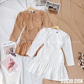 Đầm nữ xòe dài tay dễ thương , váy nữ đuôi cá sang trọng chất dày dặn TODAYSTYLE freesize d2639