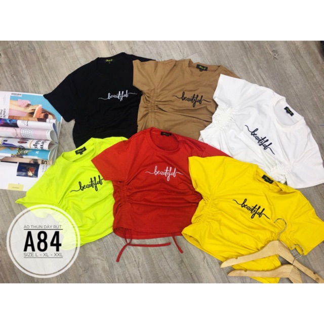 Bigsize Áo thun dây rút A84