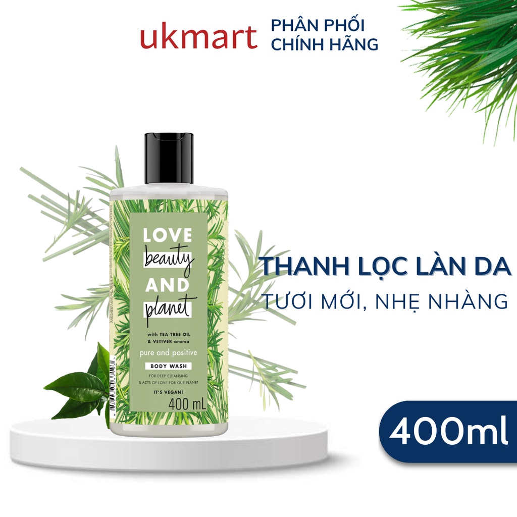 Sữa Tắm Detox Love Beauty And Planet Pure And Positive 400ml