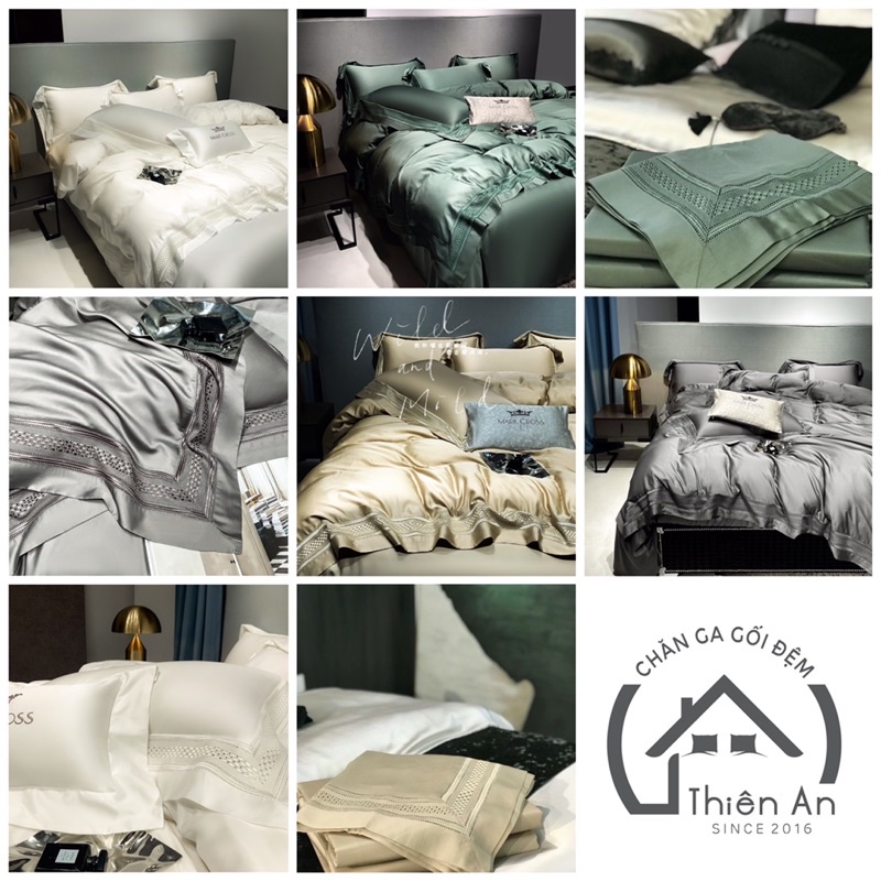 Bộ chăn ga kèm vỏ gối TENCEL 120S công nghệ dệt sợi cao cấp
