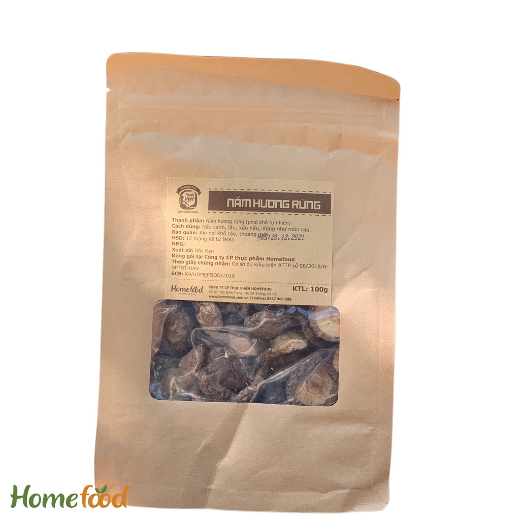 Nấm hương rừng hữu cơ Homefood 100g
