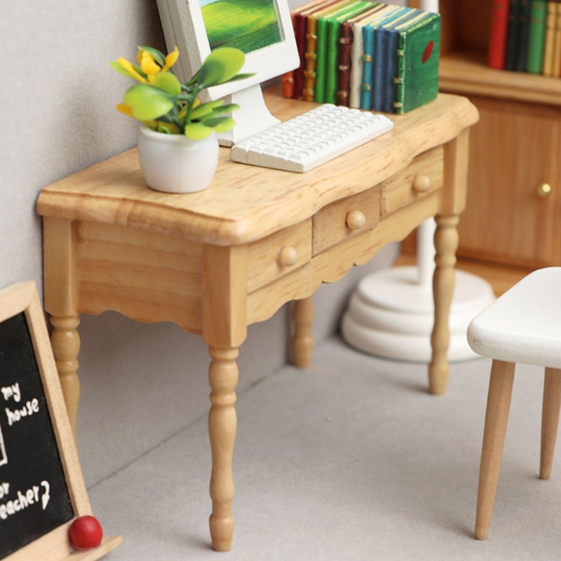 Mô Hình Bàn Đọc Sách Mini Trang Trí Nhà Búp Bê 1 / 12