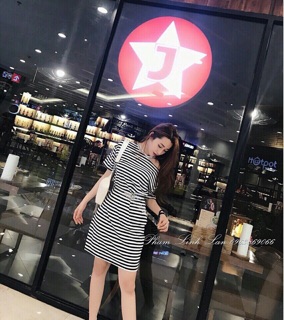 Đầm poly sọc sale 39k