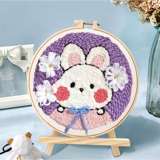 Tranh thêu xù punch needle kèm bút thêu nhựa