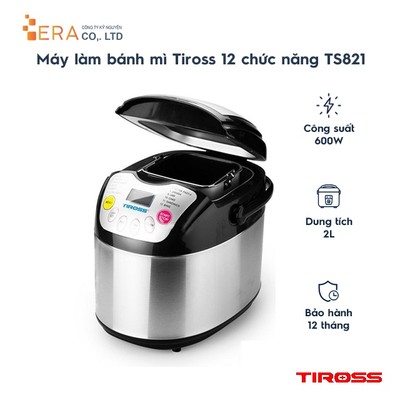 Máy làm bánh mì Tiross 12 chức năng ( 600W ) TS821