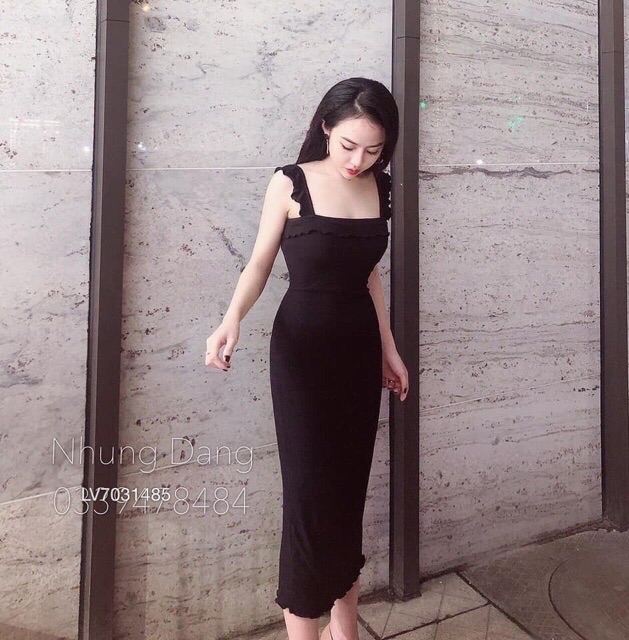 Đầm body váy body 2 dây cánh tiên xẻ sau siêu tôn dáng điệu đà | BigBuy360 - bigbuy360.vn