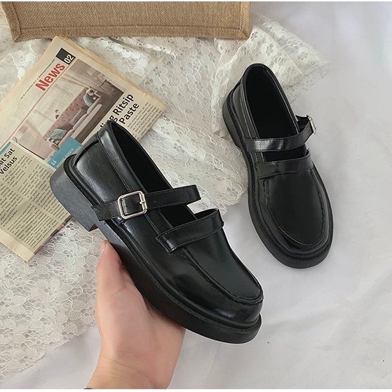 Giày Búp Bê Nữ Ulzzang Vintagae, Giày Lolita Mary Jane Có Quai Đế Cao Su 3cm Phong Cách Retro, Hàn Quốc - Iclassy_shoes