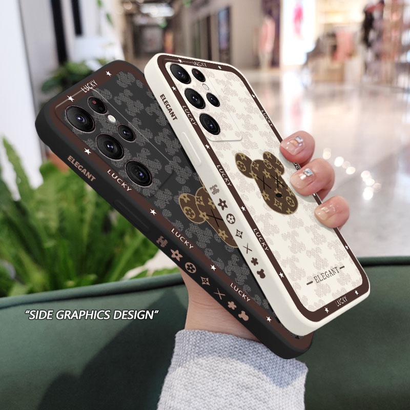 Ốp Điện Thoại Hình Gấu Tai To Sáng Tạo Cho Samsung Galaxy S23 S22 S22 Plus Ultra
