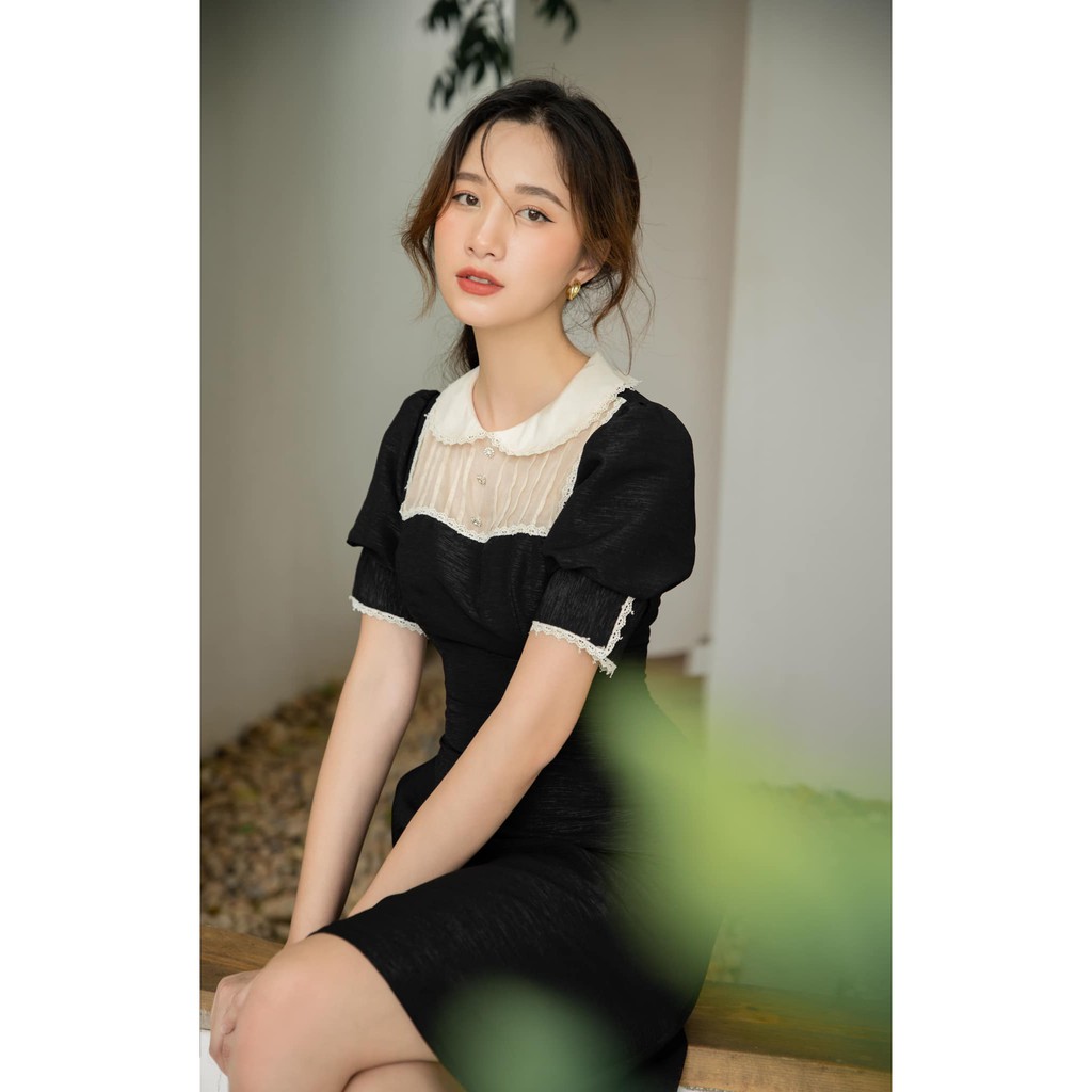 LAVIEM - Đầm đen cổ ren li ngực Vivi | BigBuy360 - bigbuy360.vn
