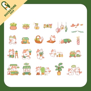 Set 45 miếng sticker dán sổ,sticker trang trí sổ dễ thương hình mèo chống nước dùng trang trí bình nước nón bảo hiểm