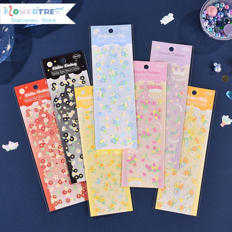 Flowertree 1 Miếng Dán Trang Trí Sổ Tay Hình Hoa Mùa Xuân