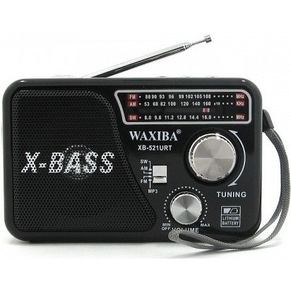 Máy nghe nhạc kiêm đài Radio FM Waxiba XB-521URT- Đài FM 521 có hỗ trợ thẻ nhớ TF và USB có đèn pin