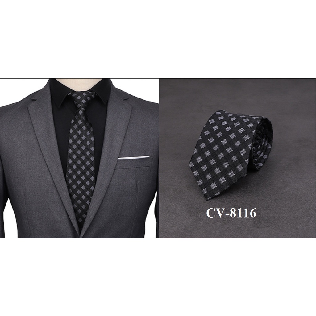 Cravat Nam bản lớn 8cm phù hợp phong cách công sở, thanh lịch, cà vạt nam thời trang - CV-8116