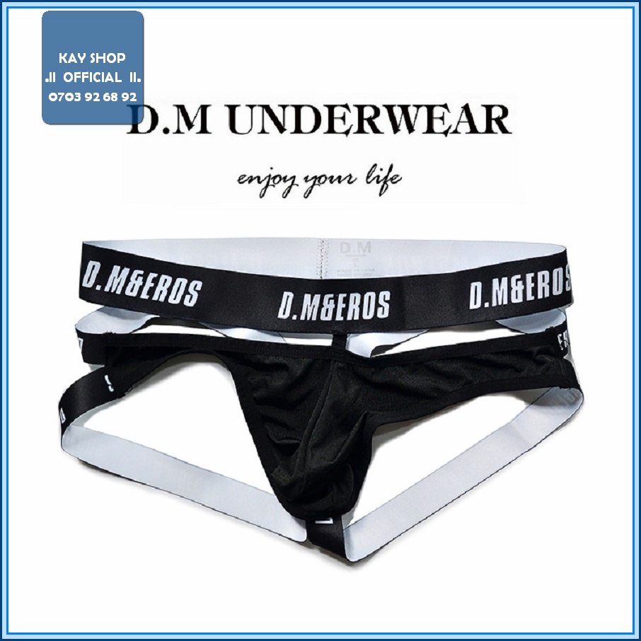 Quần lót nam jockstrap sexy DM dây co dãn ôm mông - Quần sịp nam quyến rũ khoe mông căng dây chéo