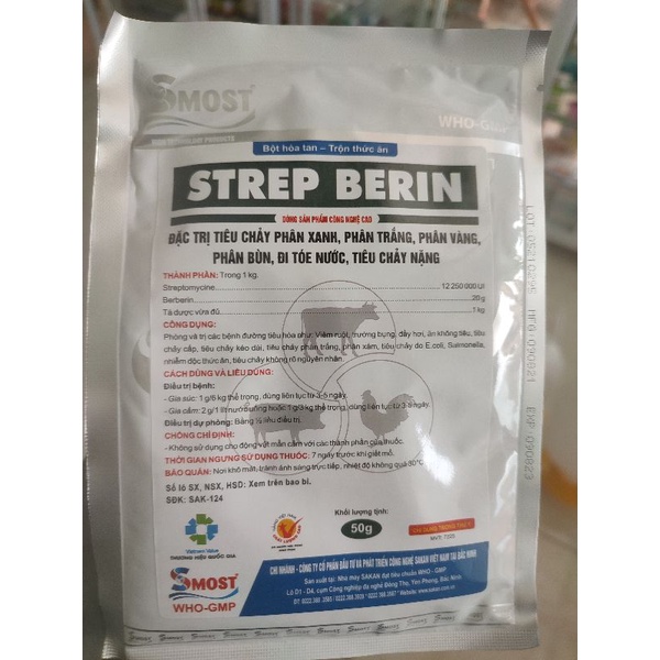 Tiêu chảy nặng, phân vàng, phân bùn, đi toé nước vật nuôi - Strep Berin