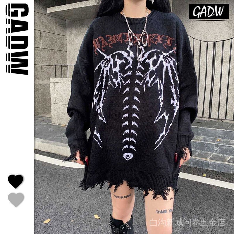 Áo sweater dáng rộng in chữ phong cách hiphop đường phố Mỹ phóng khoáng thời trang mùa đông cho nam nữ