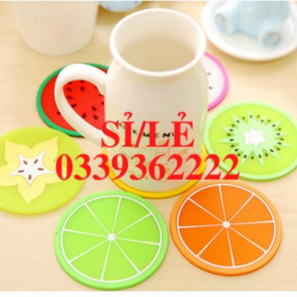 [ HAIANHSHOP ] Miếng lót cốc silicon hình hoa quả tươi mát (8cm) - Miếng Lót Ly Trái Cây Dễ Thương Duashop &gt;