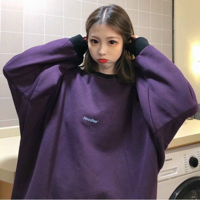 Áo nỉ sweater cổ trofnpc Hàn Quốc đơn giản dành cho nữ | BigBuy360 - bigbuy360.vn