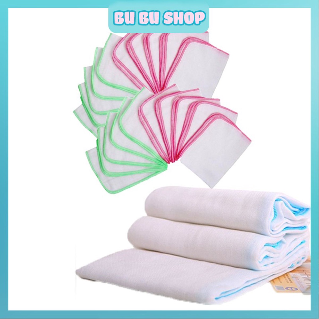 combo 20 khăn sữa 4 lớp + 2 khăn tắm 4 lớp dành cho bé sơ sinh cotton mềm mịn an toàn cho da bé