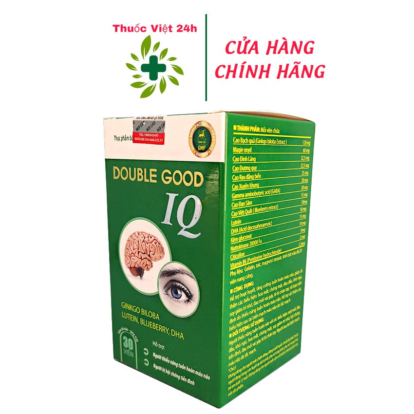 Viên Uống Double Good IQ (Hộp 30 viên) - Hỗ Trợ Bổ Não, Sáng Mắt - thuocviet24h
