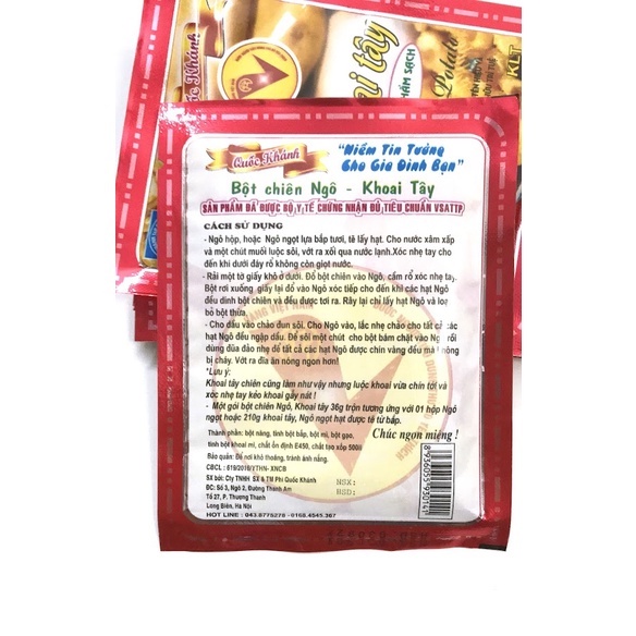 Bột Chiên Ngô - Khoai Tây Quốc Khánh Gói 36g