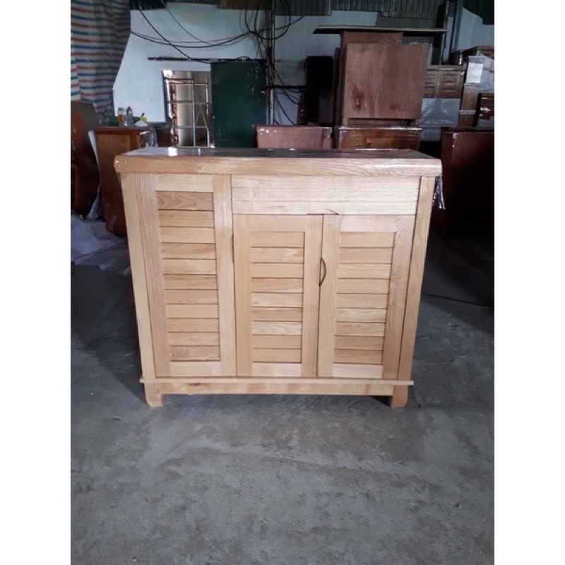 Tủ giày, dép gỗ sồi.